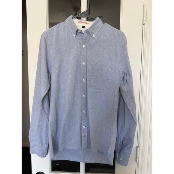 APOLIS Global Citizen Men's washed Oxford Blue Button Down Shirt size small - Picture 1 of 12